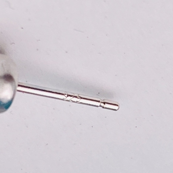 CZ stud earrings .50 bezel set 925 sterling silver new nice! - Picture 3 of 4